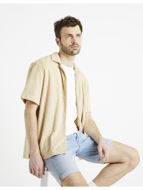 Celio Béžová pánská košile Celio Dabob