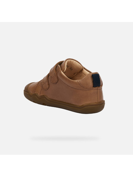 Geox Hnědé chlapecké barefoot boty pro první krůčky Geox Steppieup Boy