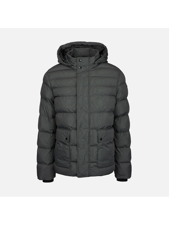 Geox Šedá pánská péřová bunda Geox Leitan