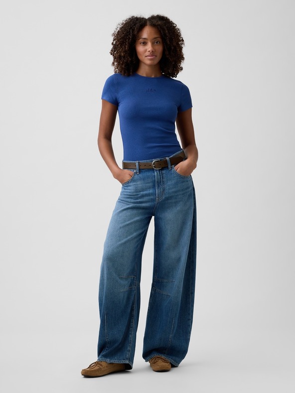 GAP Žebrované tričko s logem GAP