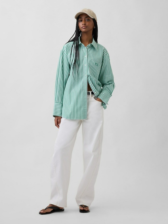 GAP Oversize popelínová košile s logem Big Shirt GAP