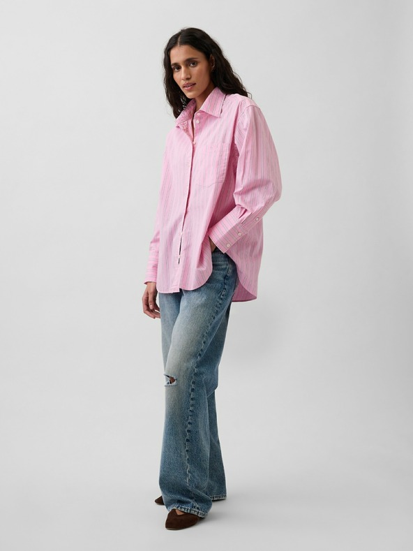 GAP Oversize popelínová košile s logem Big Shirt GAP