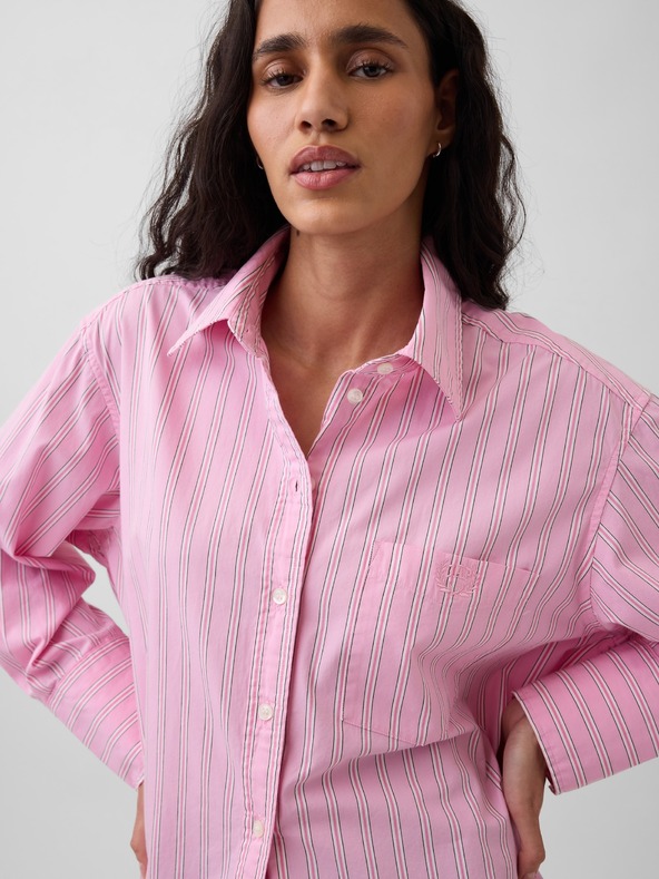 GAP Oversize popelínová košile s logem Big Shirt GAP