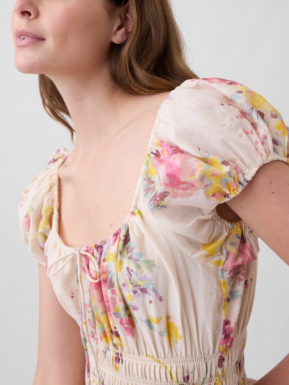 GAP Voálové květinové maxi šaty GAP