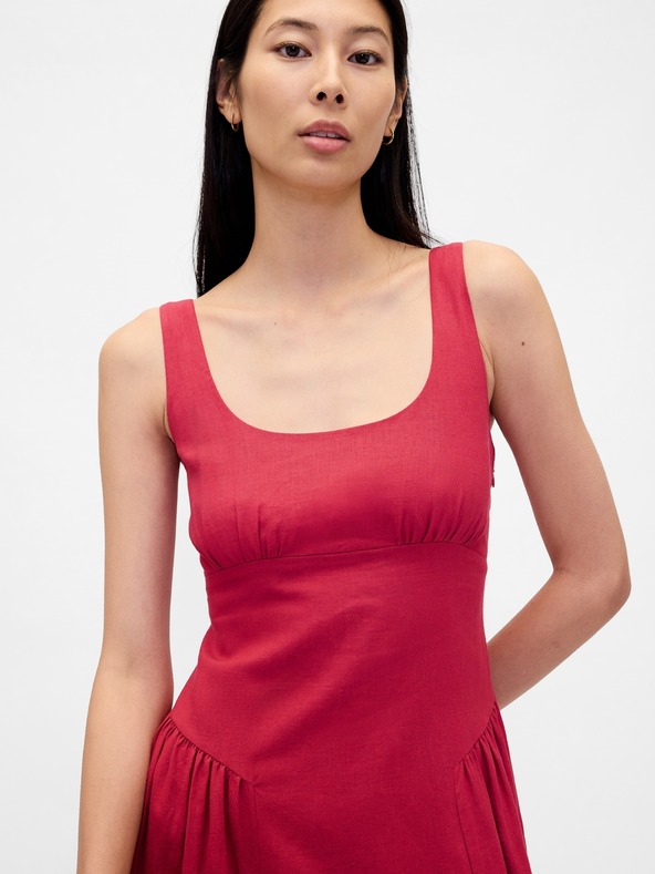 GAP Lněné maxi šaty GAP