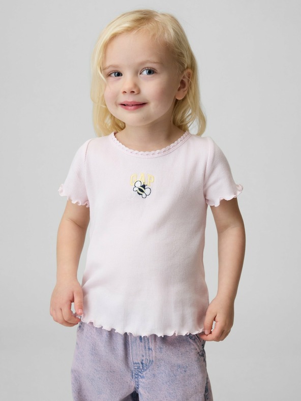 GAP Baby žebrované tričko s logem GAP