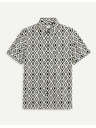Celio Černo-bílá pánská vzorovaná košile Celio Daprinta