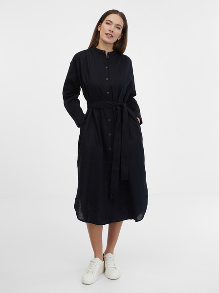 GAP Lněné košilové midi šaty GAP