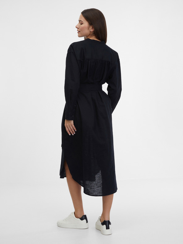 GAP Lněné košilové midi šaty GAP