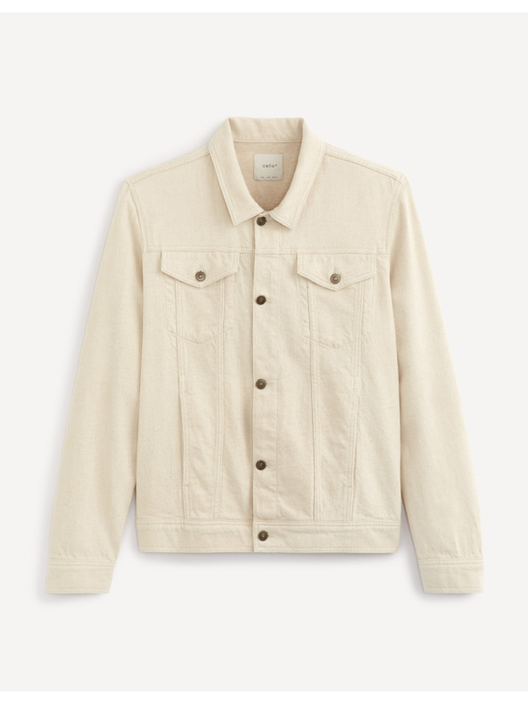 Celio Krémová džínová bunda Celio Arucha