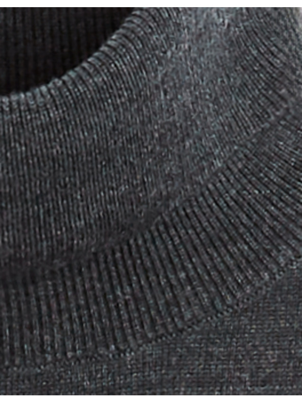 Celio Tmavé šedý pánský basic svetr s rolákem Celio Menos