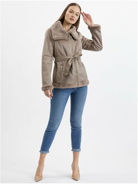 Orsay Hnědá dámská bunda v semišové úpravě ORSAY