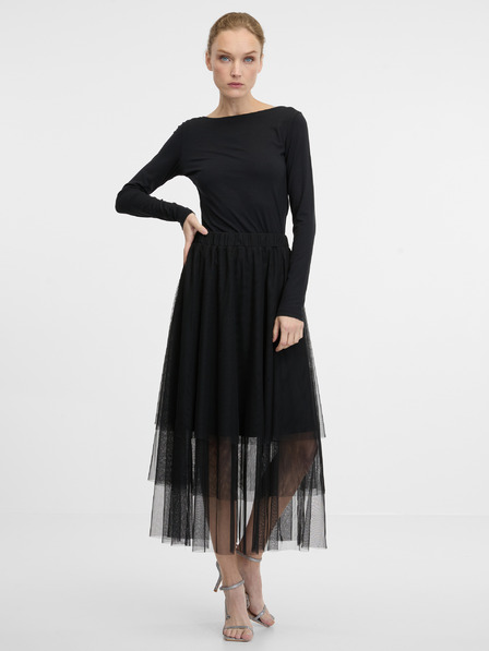 Orsay Černé dámské tričko s dlouhým rukávem ORSAY