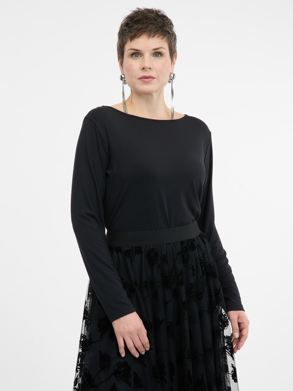 Orsay Černé dámské tričko s dlouhým rukávem ORSAY