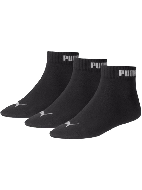 Puma Puma černé kotníkové ponožky QUARTER (3 páry)