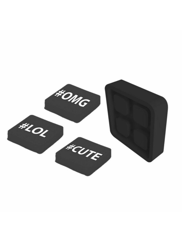 PIXIE CREW PIXIE CREW odznáček s motivem hashtags černý