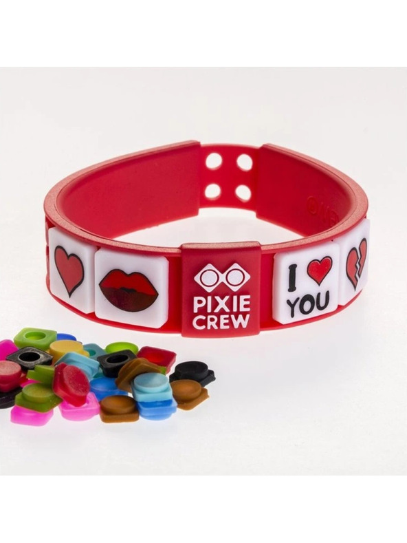 PIXIE CREW PIXIE CREW romantický pixelový náramek lásky červený