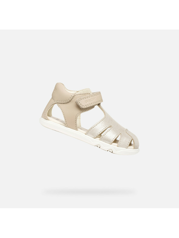 Geox Béžové dívčí barefoot sandály Geox Sandal Steppieup