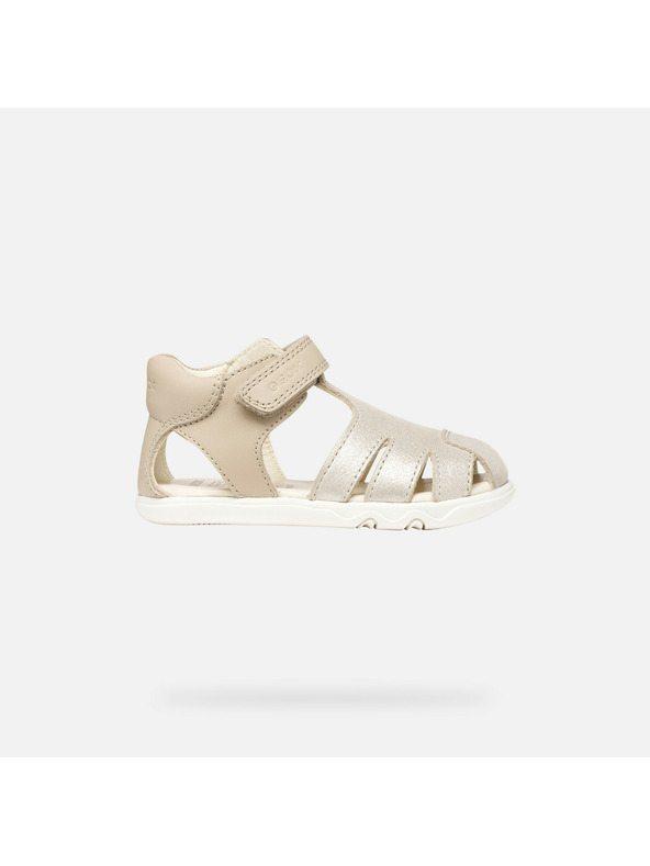 Geox Béžové dívčí barefoot sandály Geox Sandal Steppieup