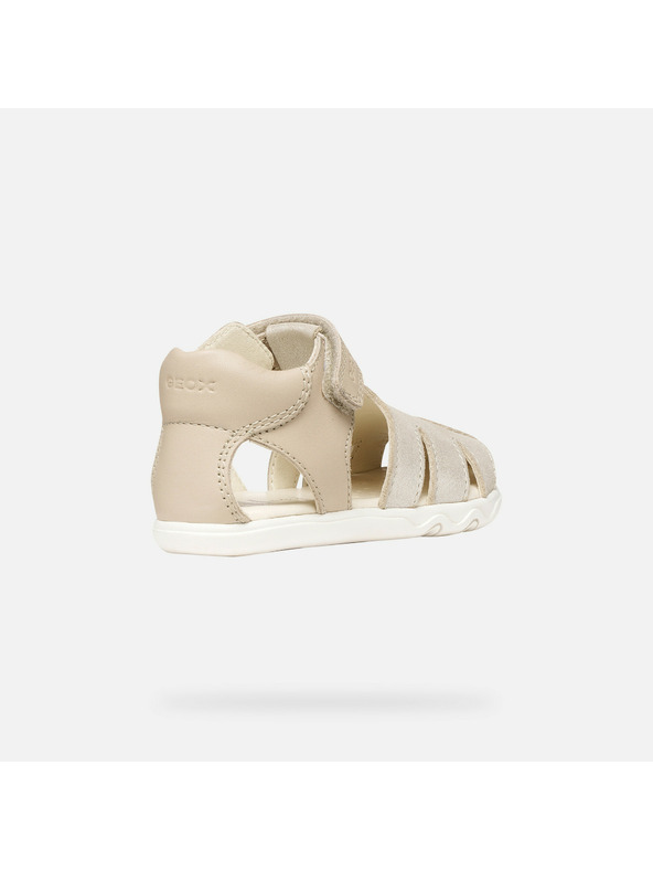 Geox Béžové dívčí barefoot sandály Geox Sandal Steppieup
