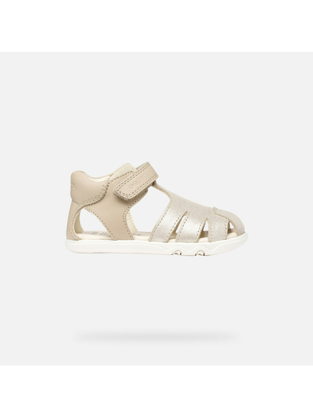 Geox Béžové dívčí barefoot sandály Geox Sandal Steppieup