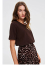 Moodo Tmavě hnědý top Moodo