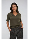 Moodo Khaki top s véčkovým výstřihem Moodo