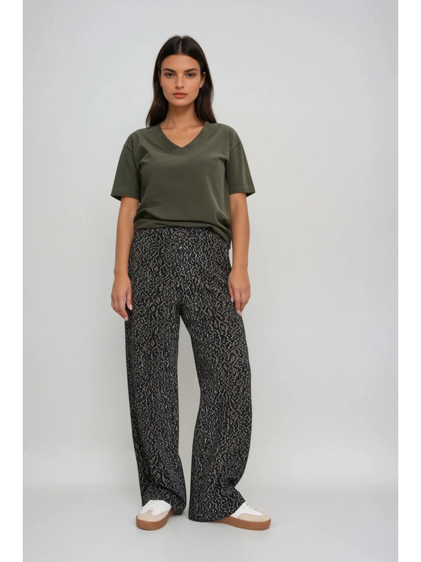 Moodo Khaki top s véčkovým výstřihem Moodo