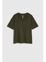 Moodo Khaki top s véčkovým výstřihem Moodo