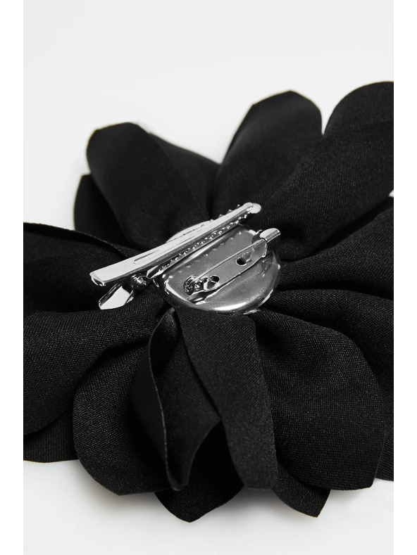 Moodo Brož s textilním květem černá Moodo