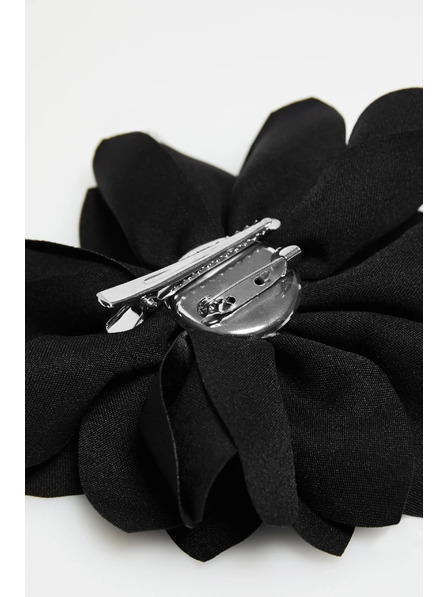 Moodo Brož s textilním květem černá Moodo