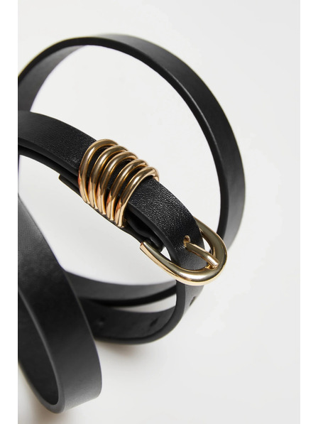 Moodo Pásek se sponou ve zlaté barvě černý Moodo