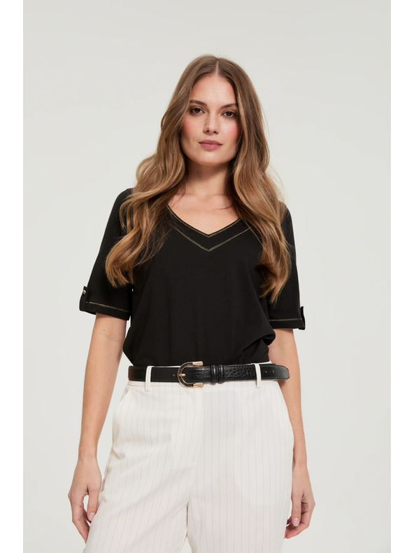 Moodo Pásek s ozdobnou sponou černý Moodo