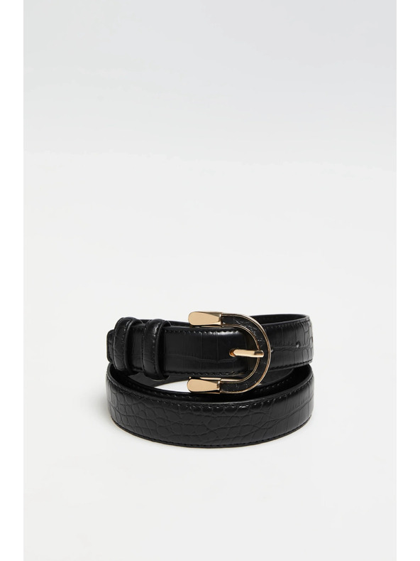 Moodo Pásek s ozdobnou sponou černý Moodo