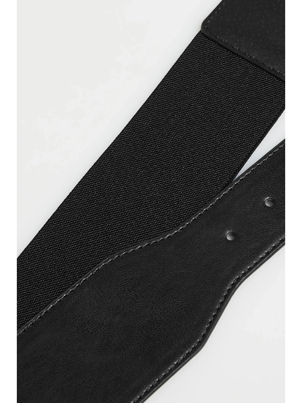 Moodo Černý široký pásek s ozdobnou sponou Moodo