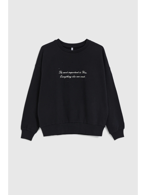 Moodo Mikina s nápisem černá Moodo