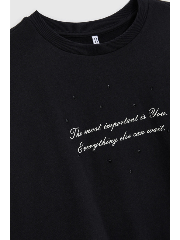 Moodo Mikina s nápisem černá Moodo