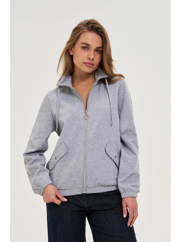 Moodo Mikina na zip šedá Moodo