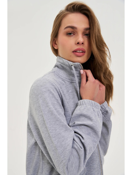 Moodo Mikina na zip šedá Moodo