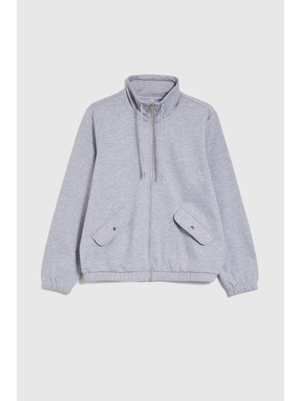 Moodo Mikina na zip šedá Moodo