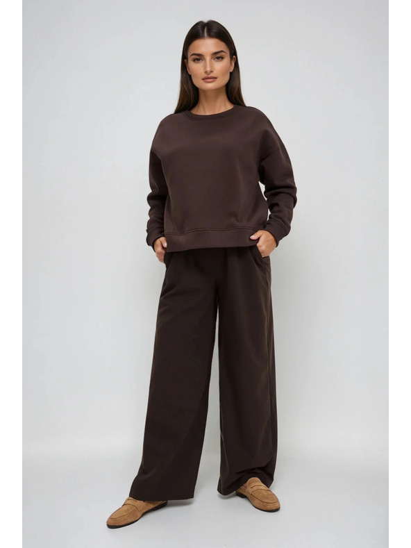 Moodo Oversize mikina hnědá Moodo