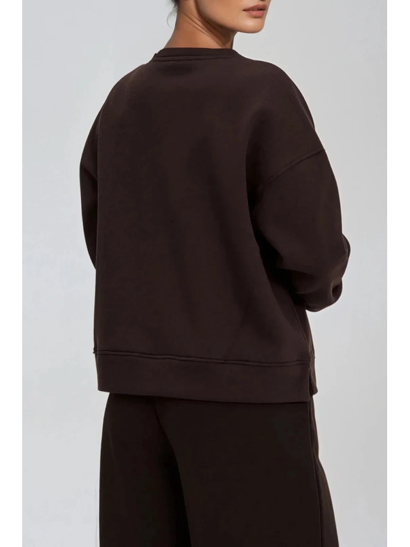 Moodo Oversize mikina hnědá Moodo