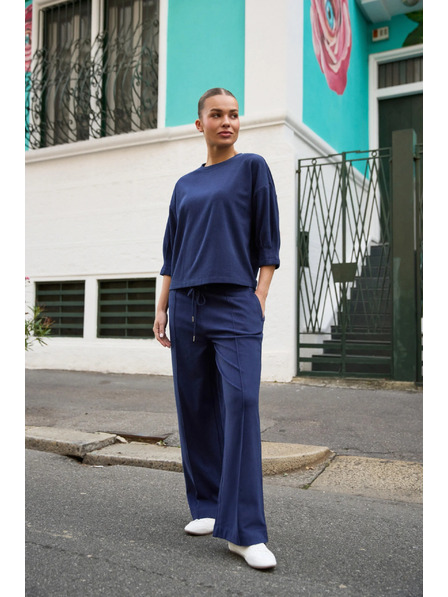 Moodo Svetr s krátkými rukávy tmavě modrý Moodo