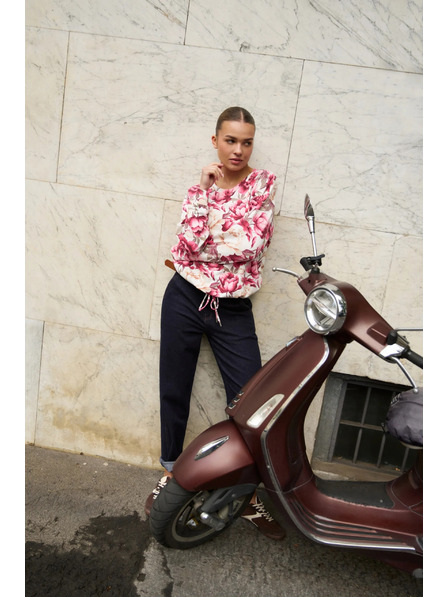 Moodo Květovaná mikina růžová Moodo