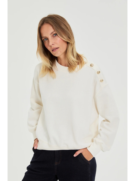 Moodo Mikina s ozdobnými knoflíky ecru Moodo