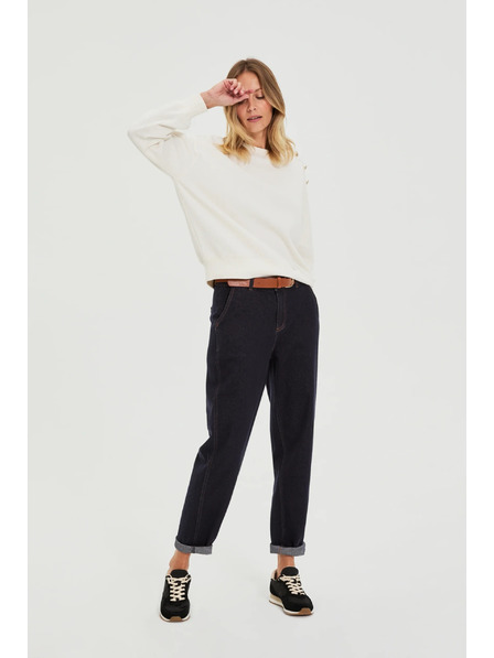 Moodo Mikina s ozdobnými knoflíky ecru Moodo