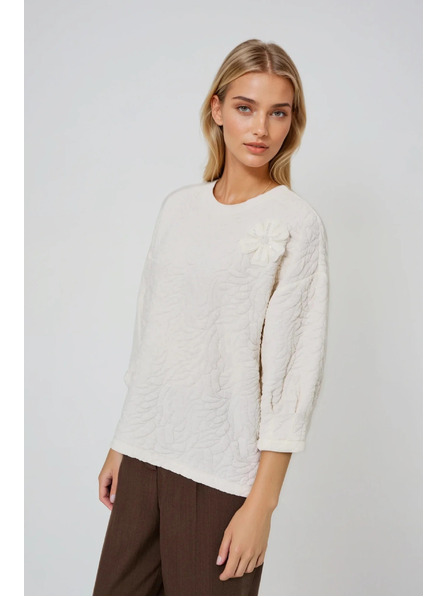 Moodo Mikina ze strukturovaného materiálu bílá Moodo