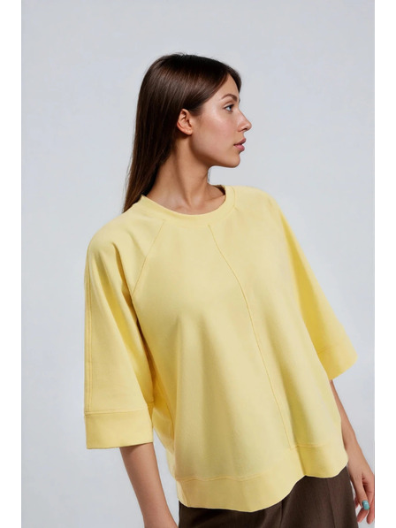 Moodo Svetr s krátkými a širokými rukávy žlutý Moodo