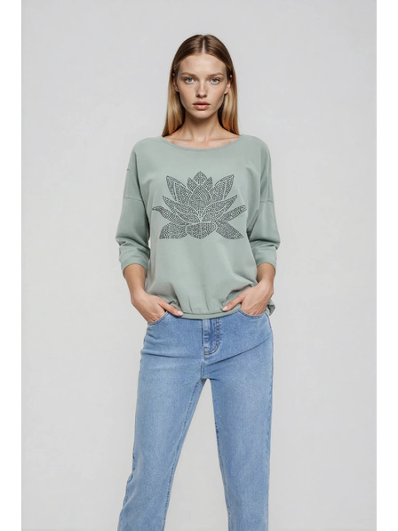 Moodo Halenka z bavlny olivová Moodo