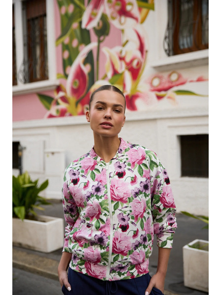 Moodo Rozepínací halenka s květinovým vzorem růžová Moodo